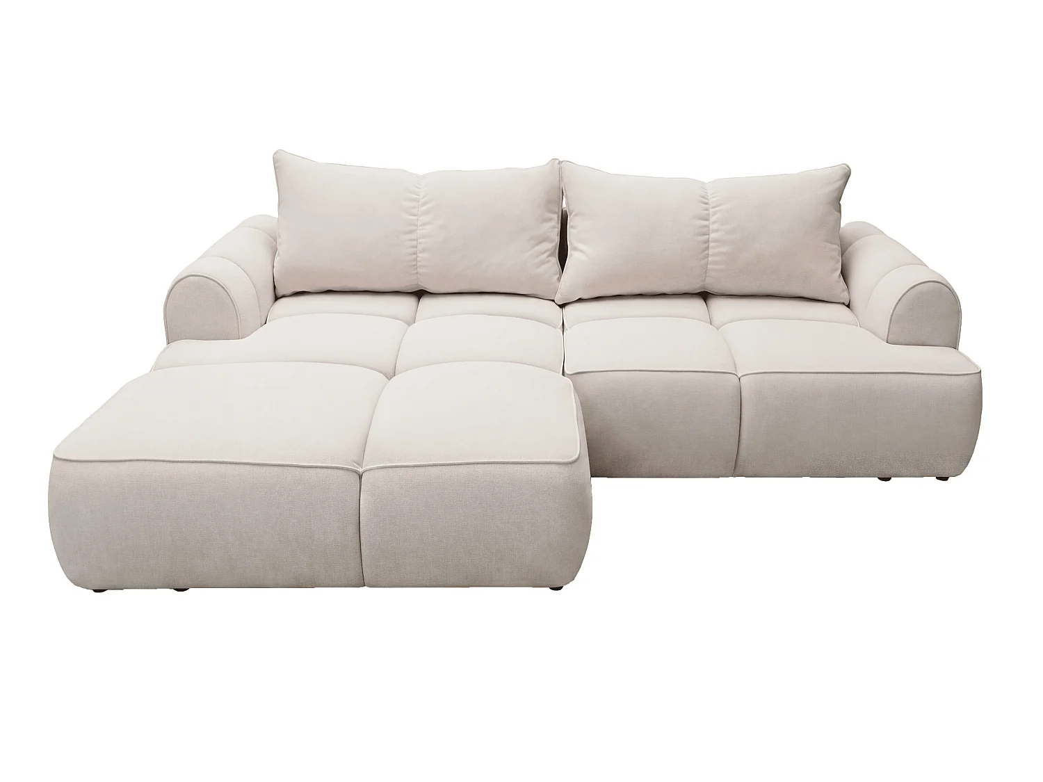Canapé d'angle Avani 280 cm, canapé convertible avec rangement, design moderne, gauche, beige