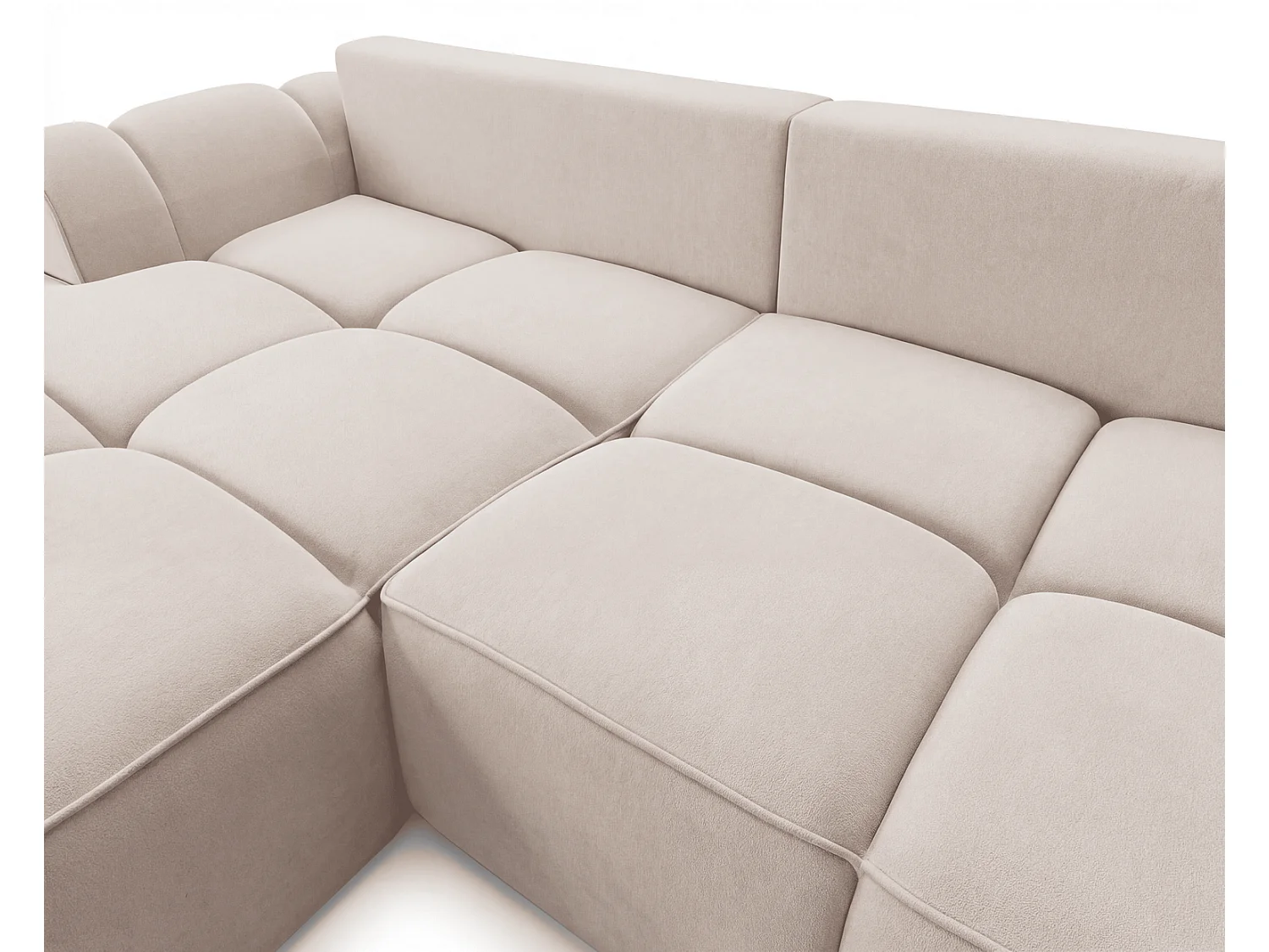Canapé d'angle Avani 280 cm, canapé convertible avec rangement, design moderne, gauche, beige