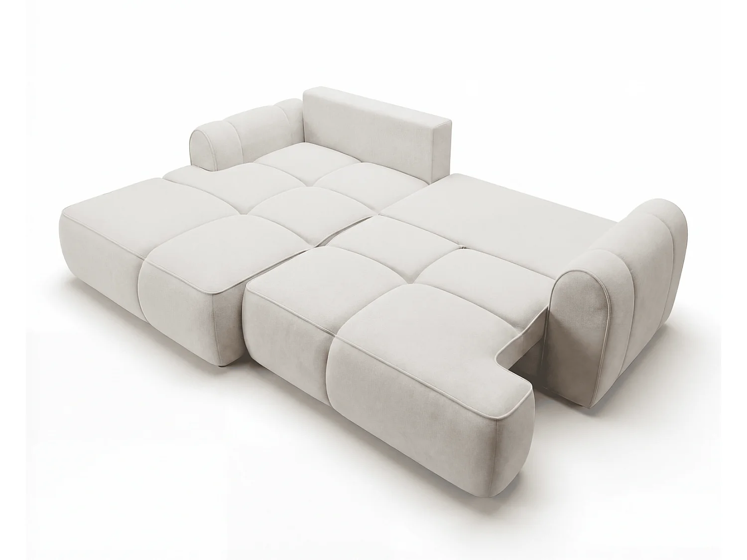 Canapé d'angle Avani 280 cm, canapé convertible avec rangement, design moderne, gauche, beige