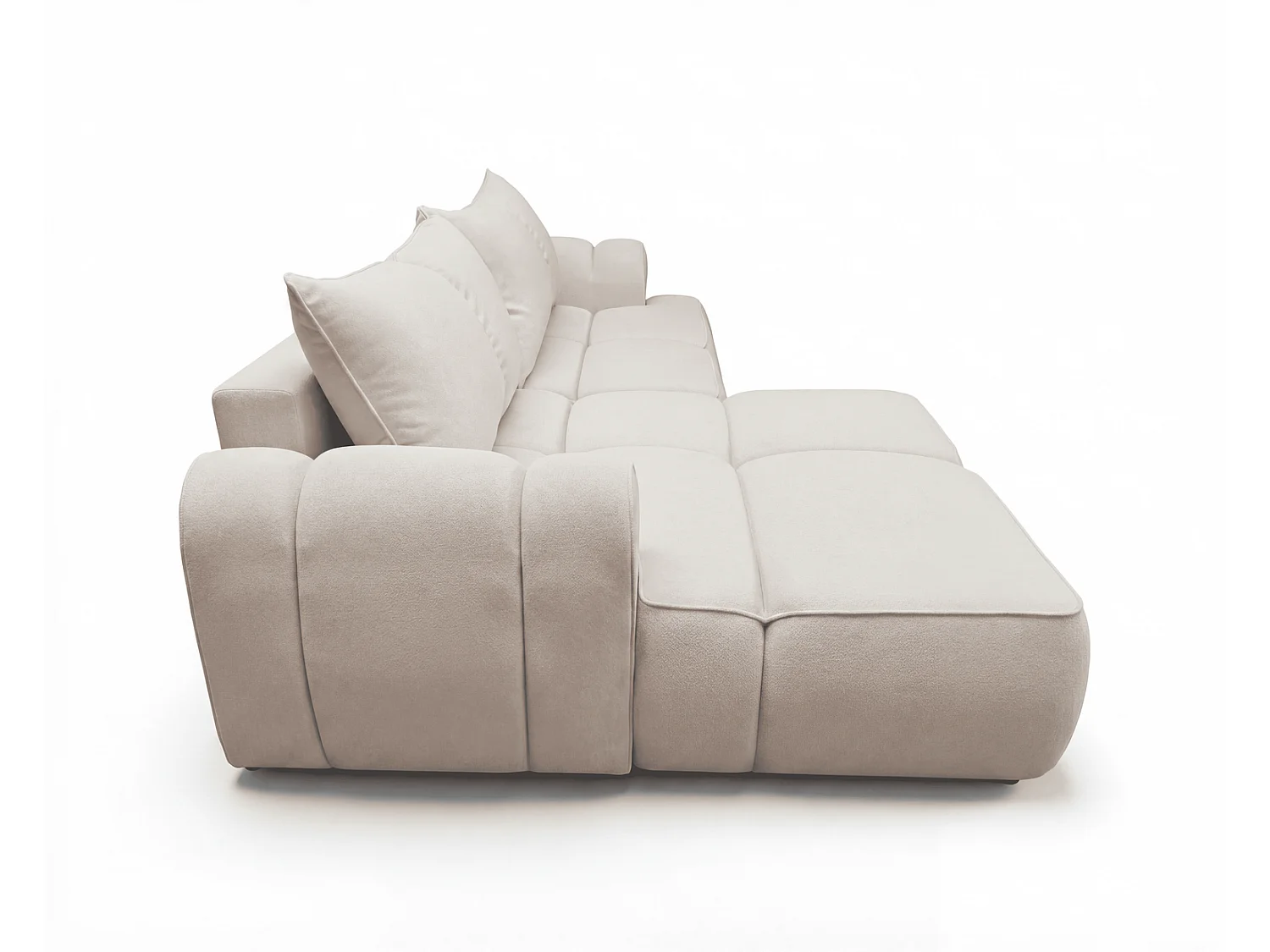Canapé d'angle Avani 280 cm, canapé convertible avec rangement, design moderne, gauche, beige