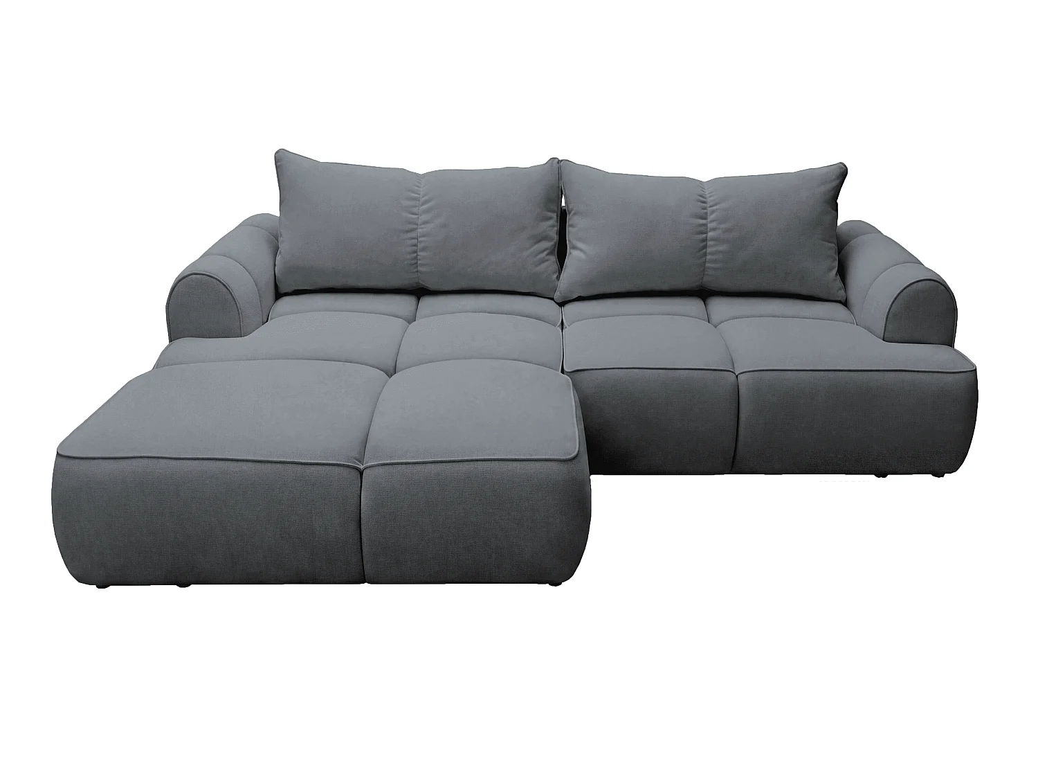 Canapé d'angle Avani 280 cm, canapé convertible avec rangement, design moderne, gauche, gris