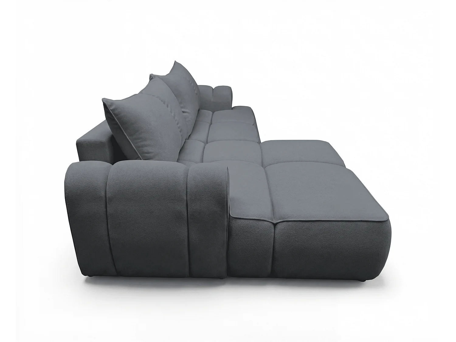 Canapé d'angle Avani 280 cm, canapé convertible avec rangement, design moderne, gauche, gris