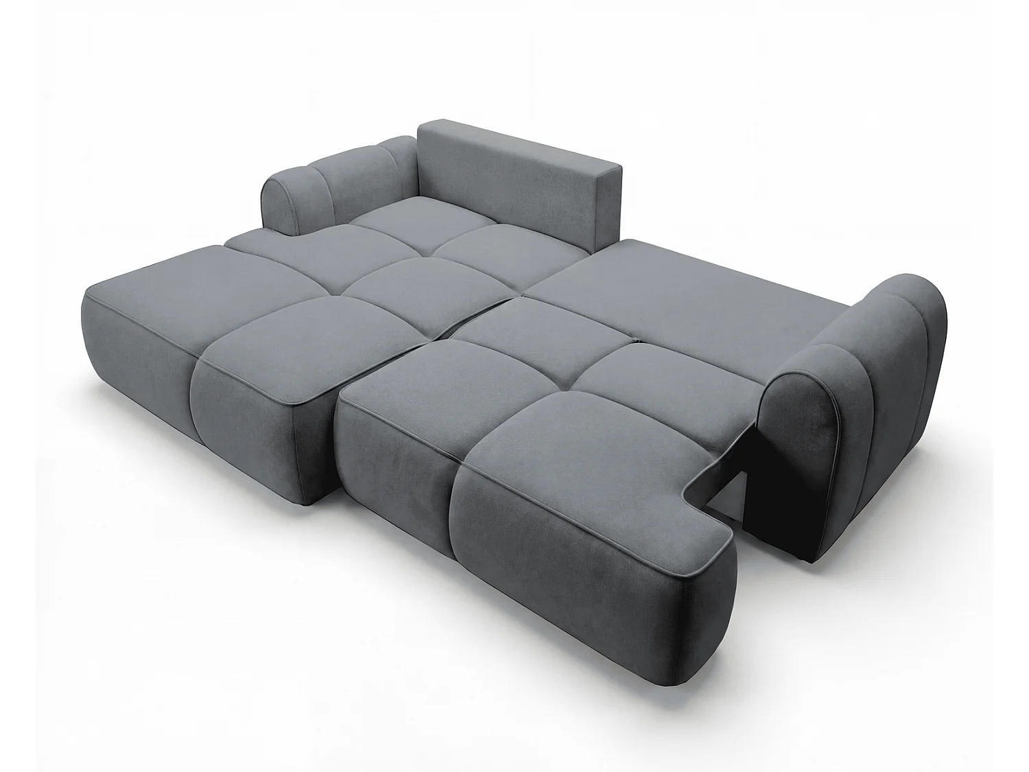 Canapé d'angle Avani 280 cm, canapé convertible avec rangement, design moderne, gauche, gris