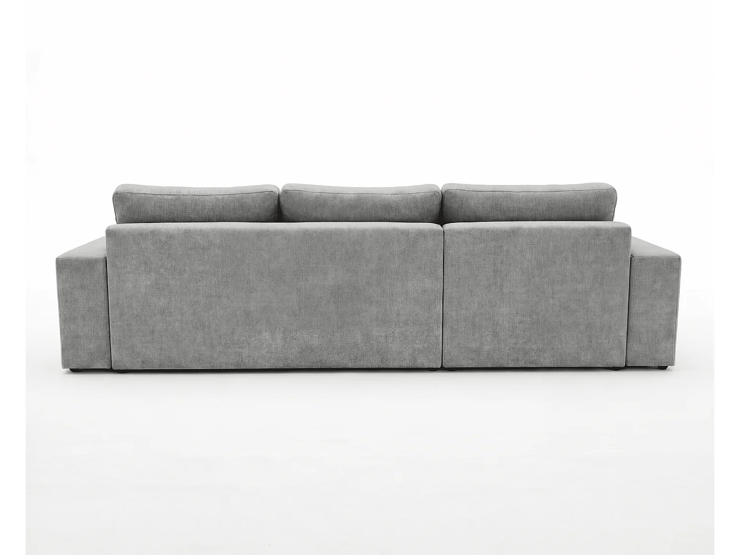 Canapé d'angle moelleux Fidenzo 260 cm, gauche, non convertible, design moderne, gris
