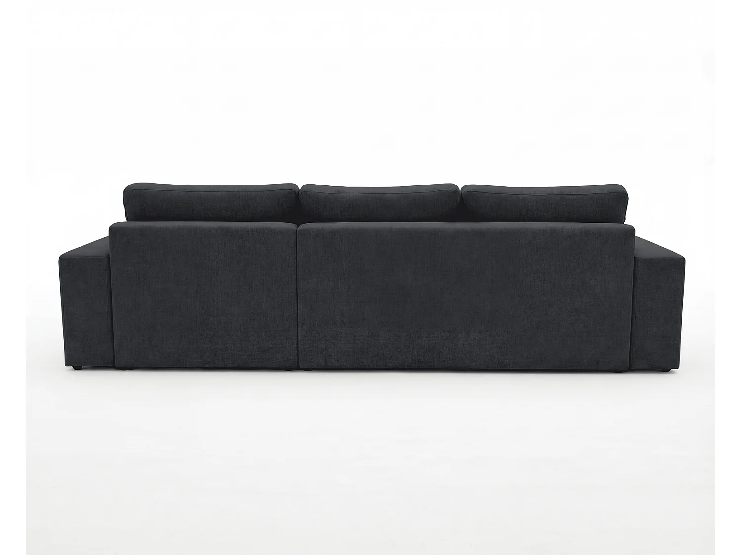 Canapé d'angle moelleux Fidenzo 260 cm, droite, non convertible, design moderne, noir