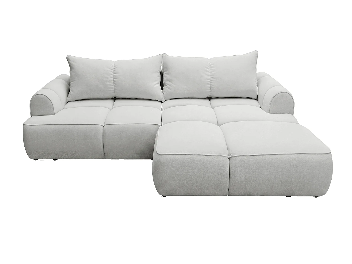 Canapé d'angle Avani 280 cm, canapé convertible avec rangement, design moderne, droite, gris clair