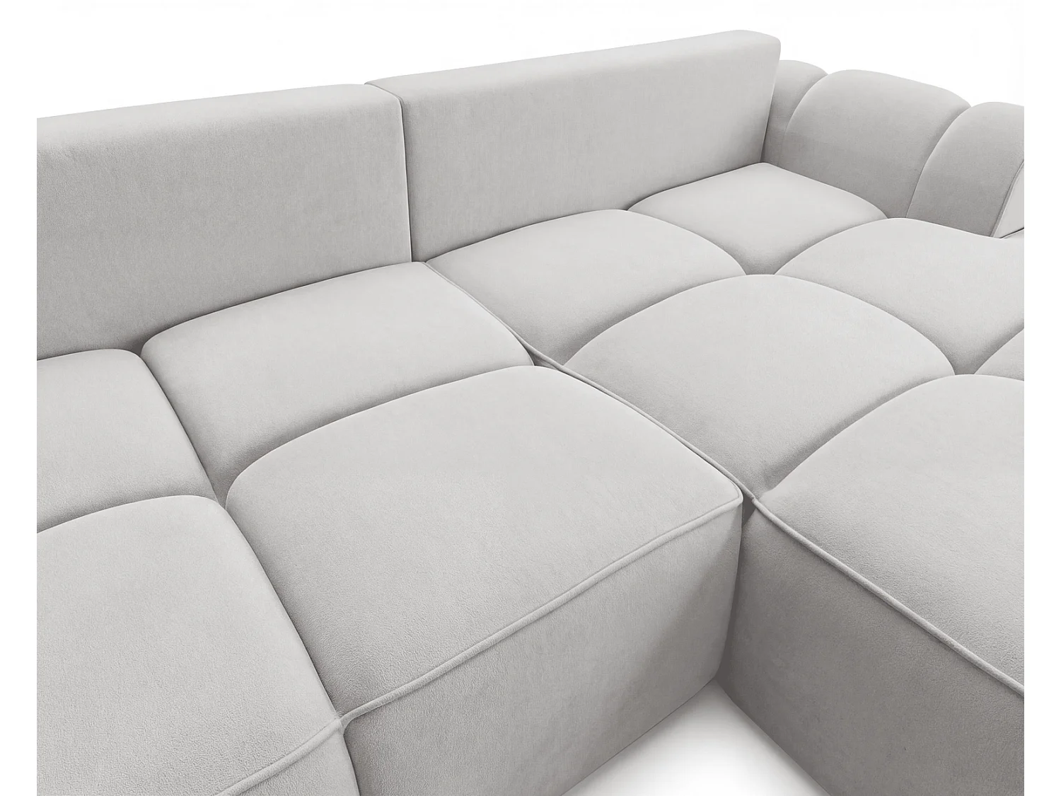 Canapé d'angle Avani 280 cm, canapé convertible avec rangement, design moderne, droite, gris clair