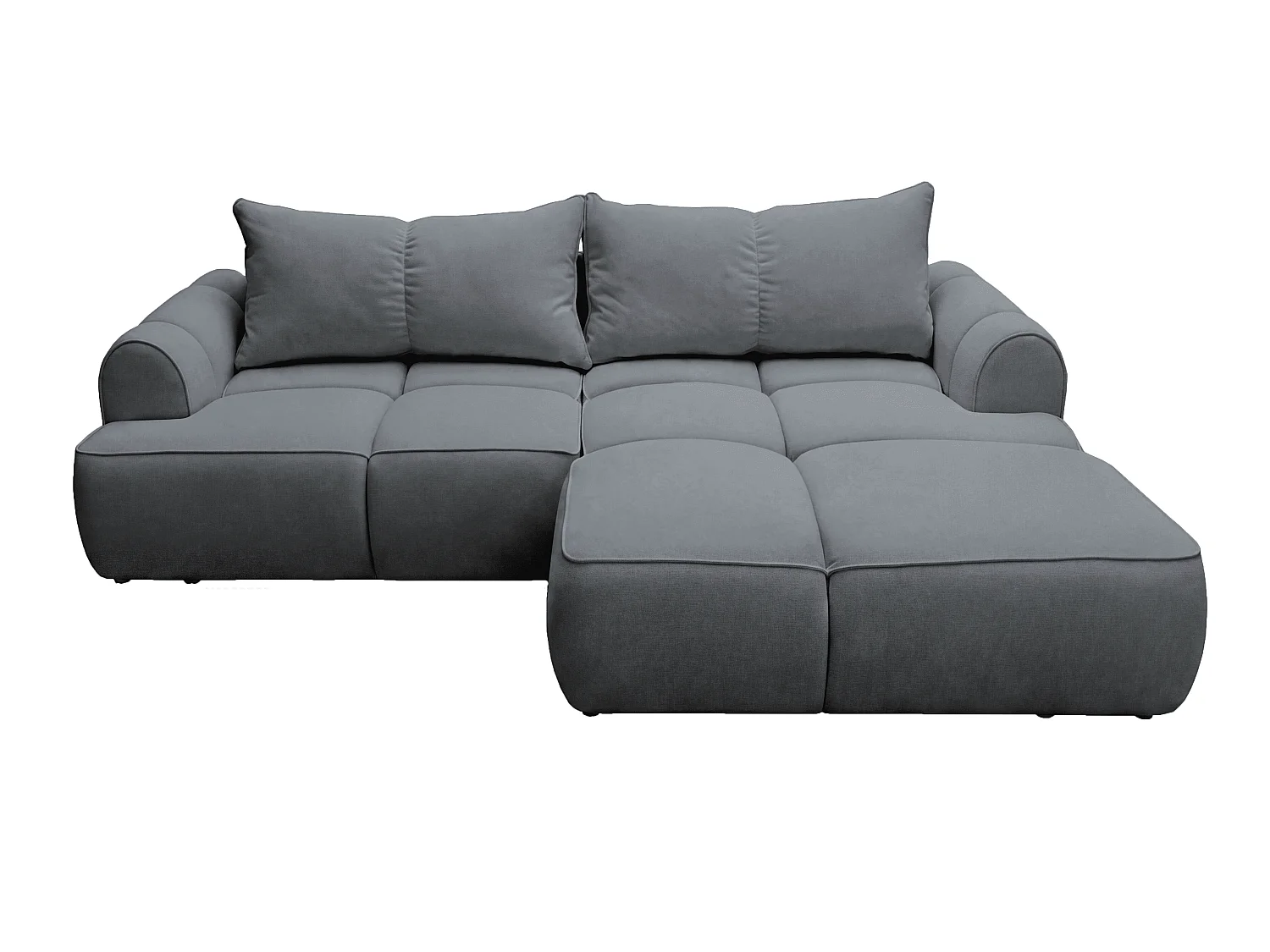 Canapé d'angle Avani 280 cm, canapé convertible avec rangement, design moderne, droite, gris