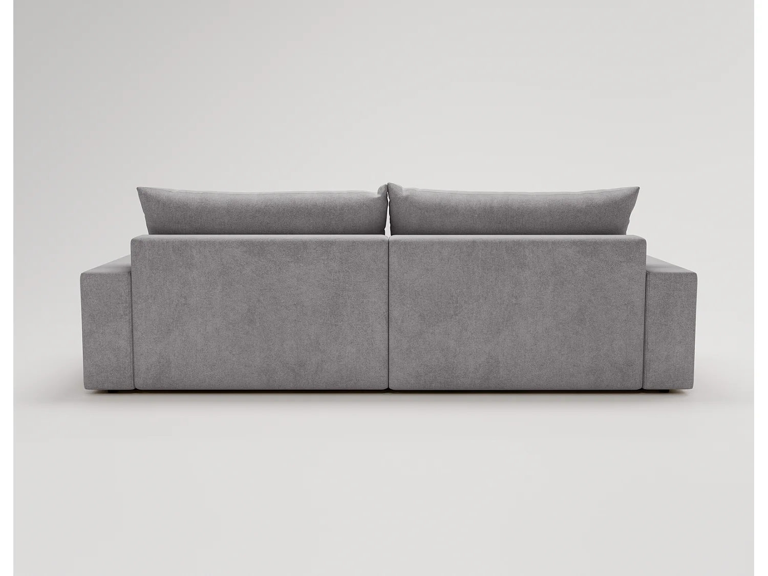 Canapé d'angle convertible Novira 270 cm pour salon, style moderne, coffre de rangement, coussins, gauche, gris