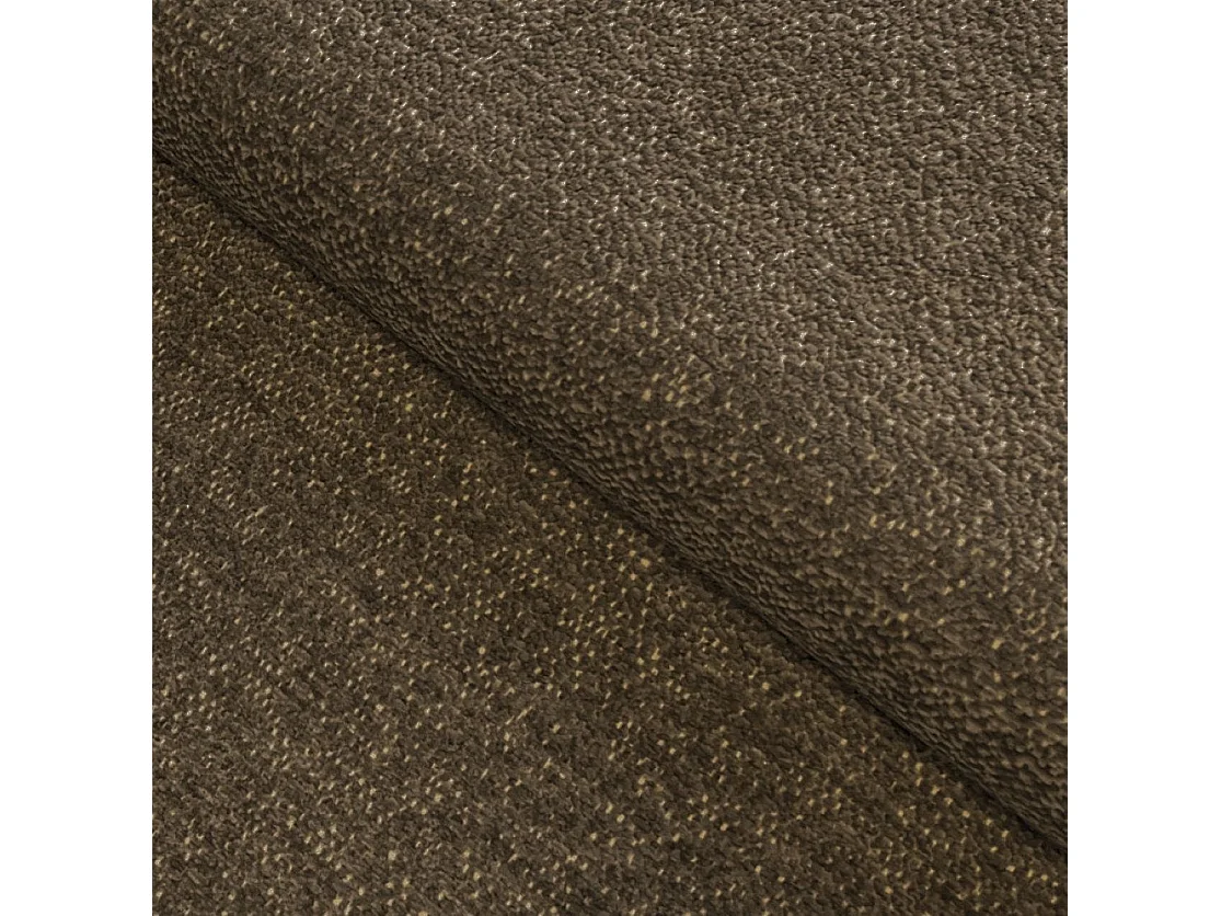 Canapé d'angle Orea M 265 cm convertible - formes arrondies, design moderne, canapé d'angle avec rangement, gauche, brun