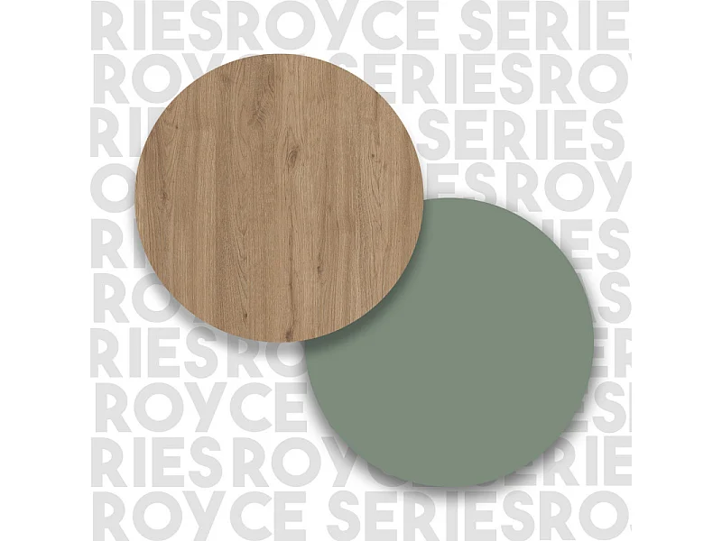 Meuble d'Entrée Chêne et Vert Olive 2 Portes 2 Tiroirs L 120 H 85 P 35.5 cm