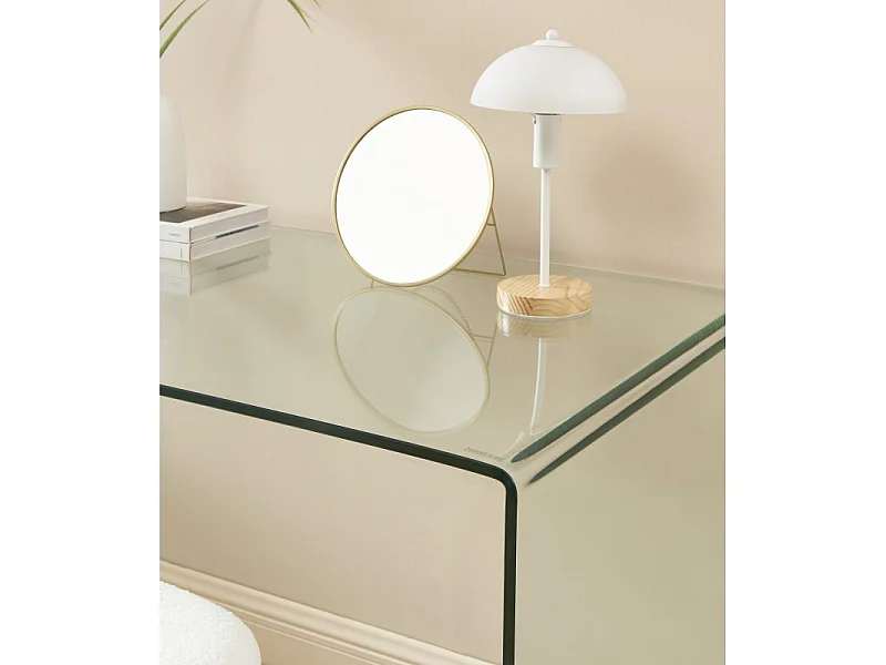 Bureau GINZA verre trempé transparent 120cm