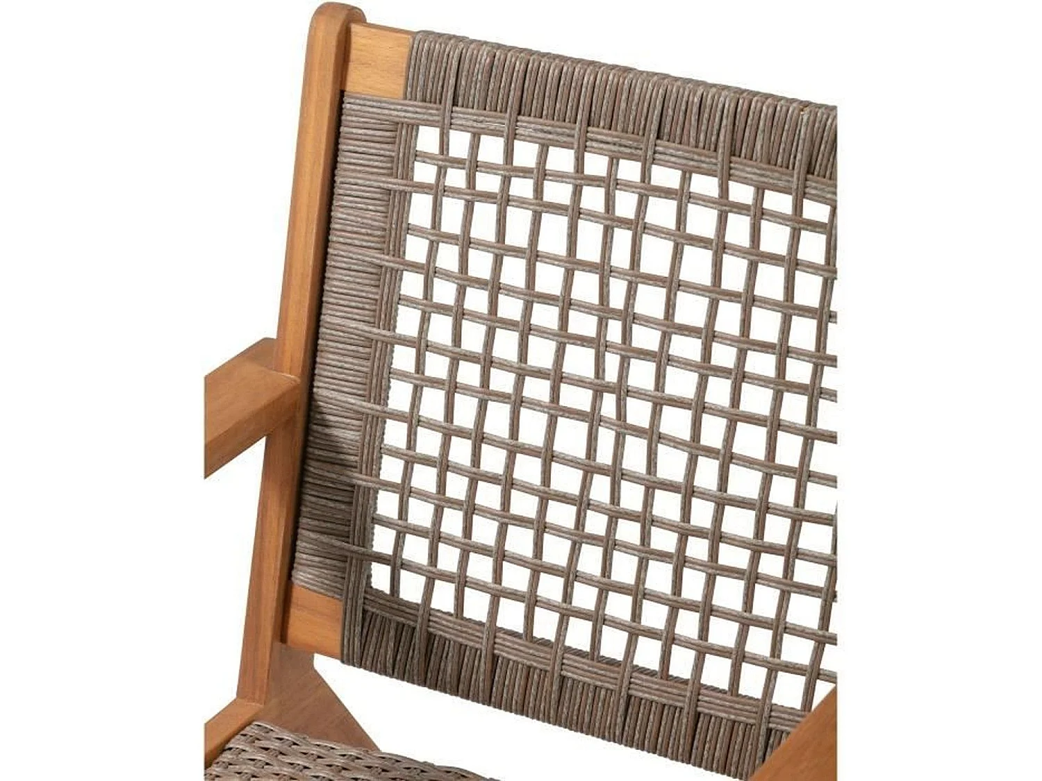 Fauteuil de jardin bas en bois d'Acacia FSC et en résine tressée - l60xP76 x H73 cm