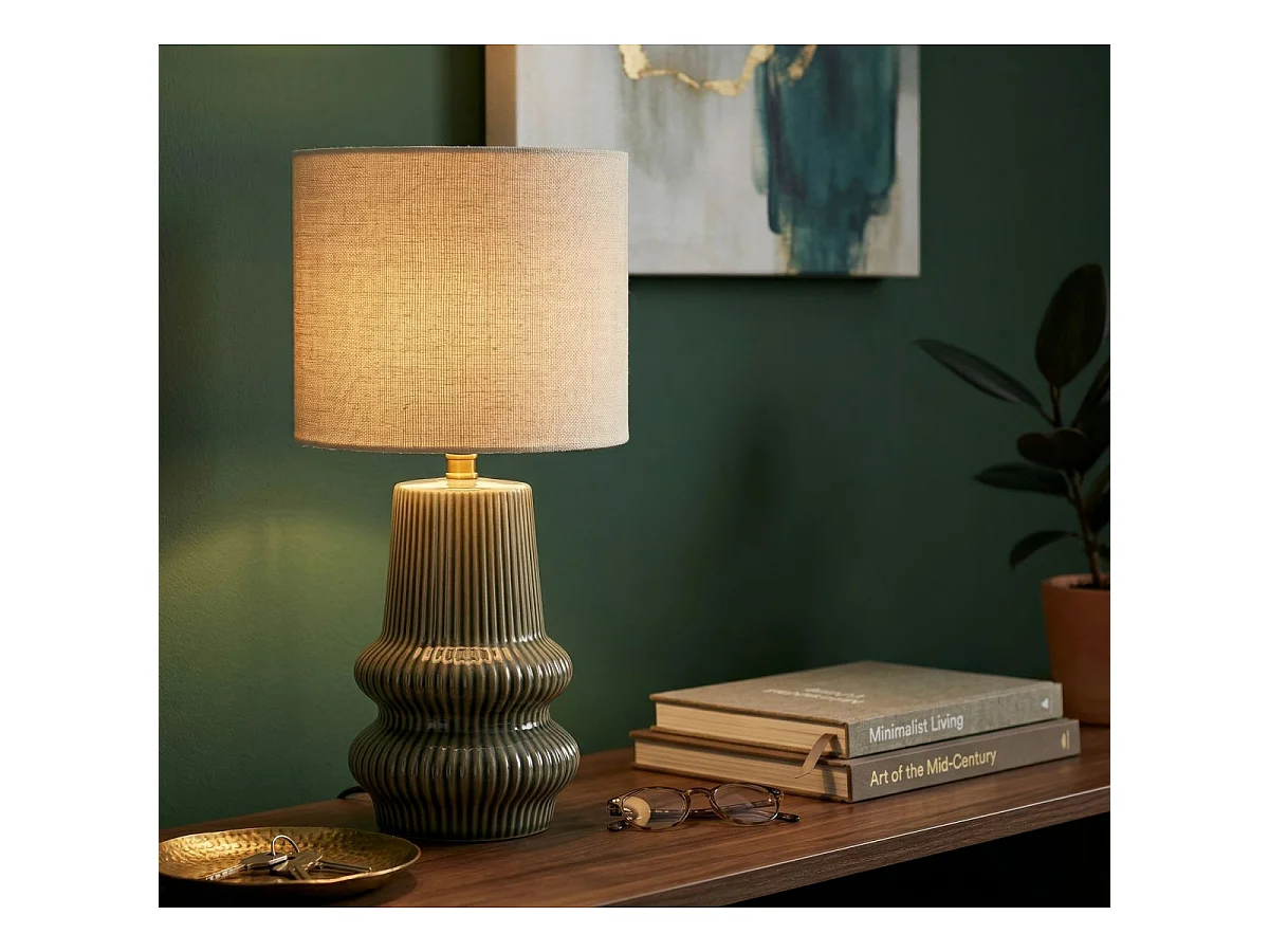 Lampe à Poser en Céramique "Harmony" 41cm Vert