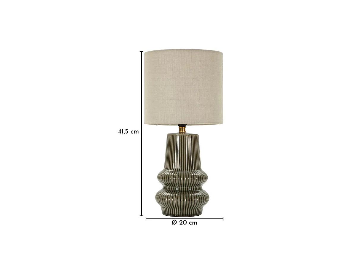 Lampe à Poser en Céramique "Harmony" 41cm Vert