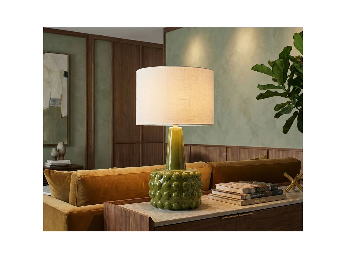 Lampe à Poser en Céramique "Gress" 51cm Vert