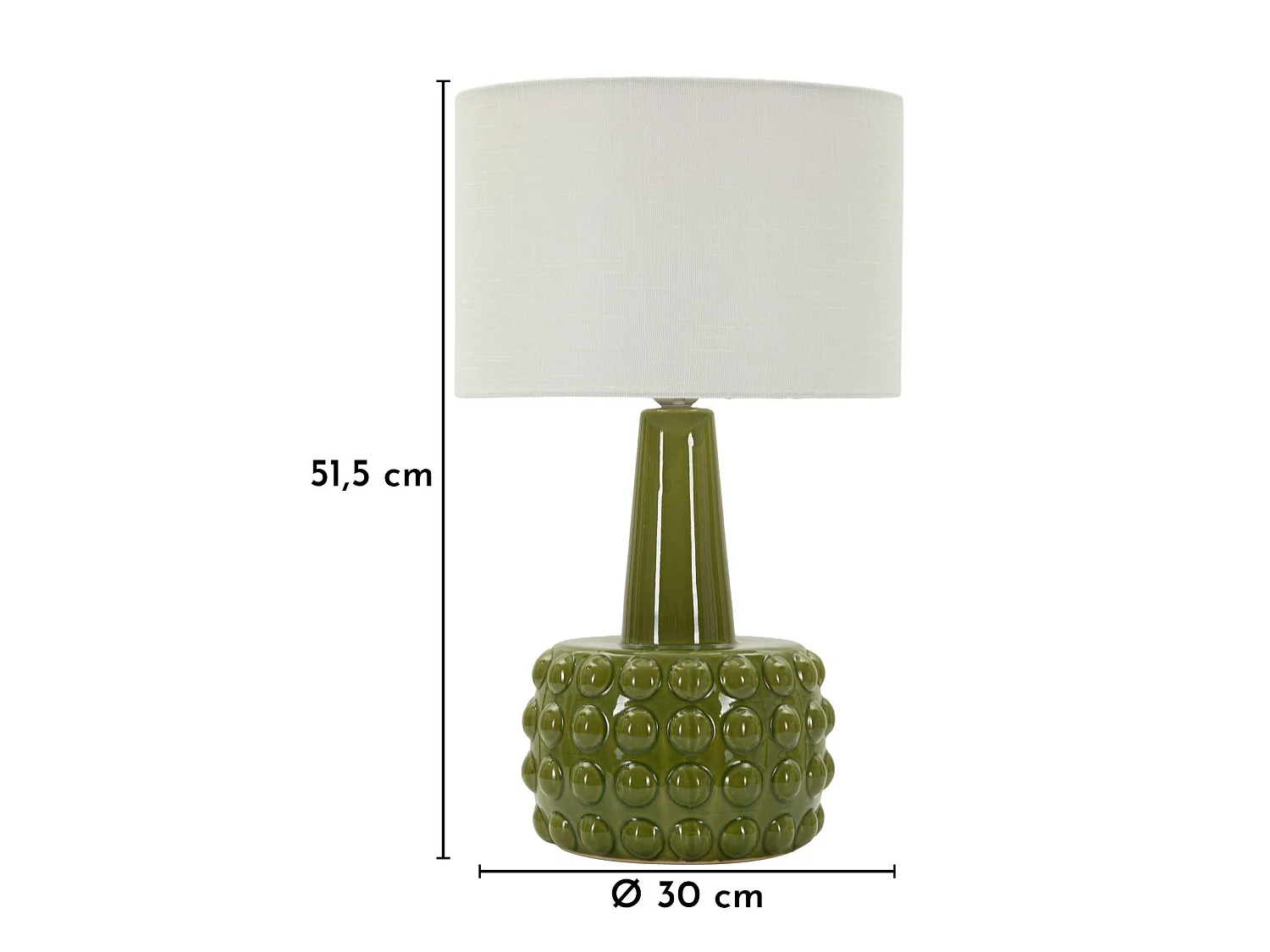 Lampe à Poser en Céramique "Gress" 51cm Vert