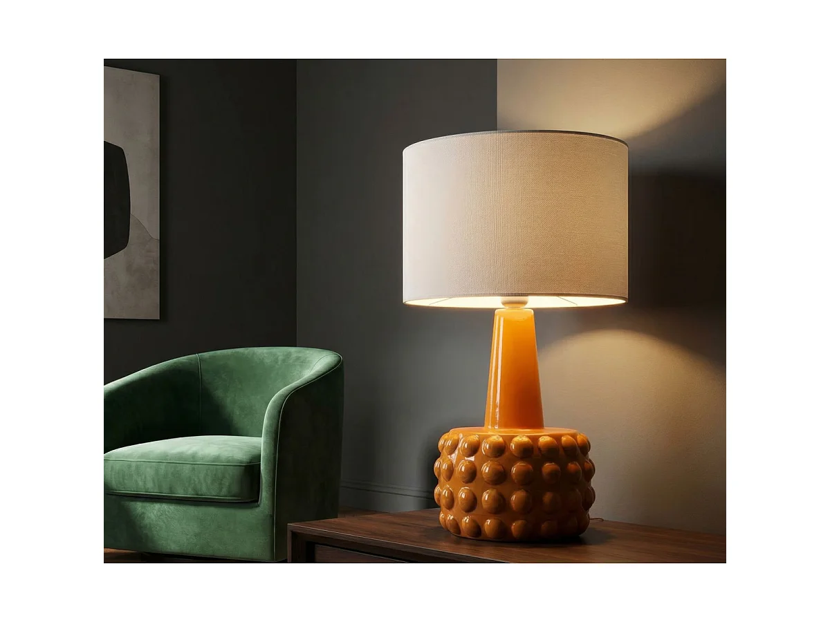 Lampe à Poser en Céramique "Gress" 51cm Moutarde