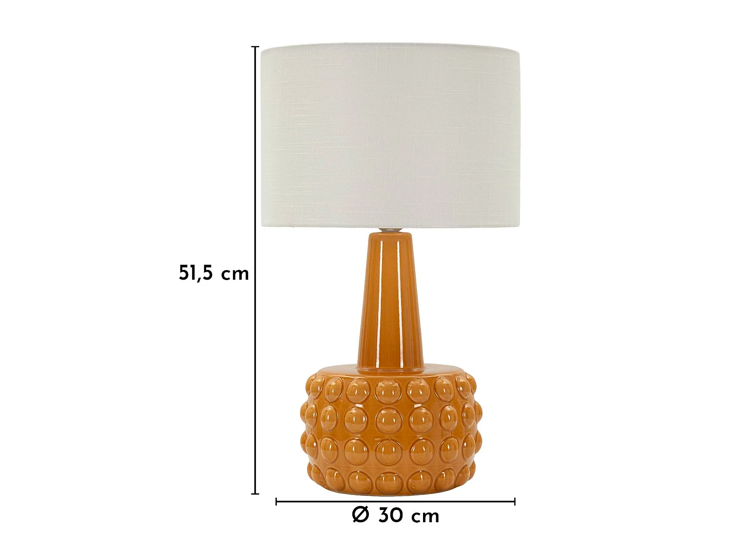 Lampe à Poser en Céramique "Gress" 51cm Moutarde