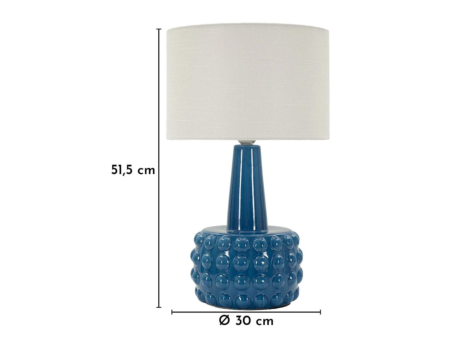 Lampe à Poser en Céramique "Gress" 51cm Bleu