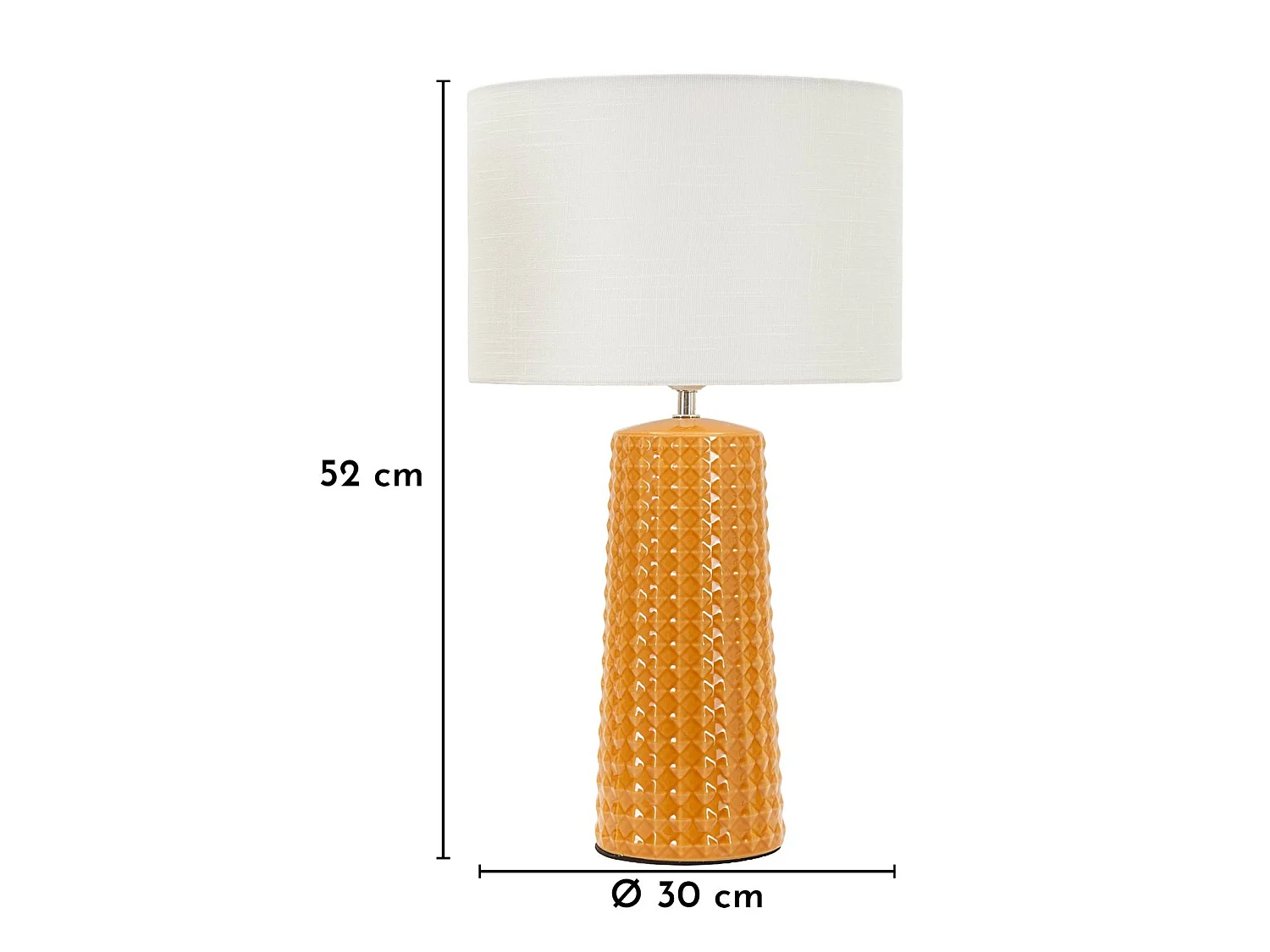 Lampe à Poser en Céramique "Gliss" 52cm Moutarde