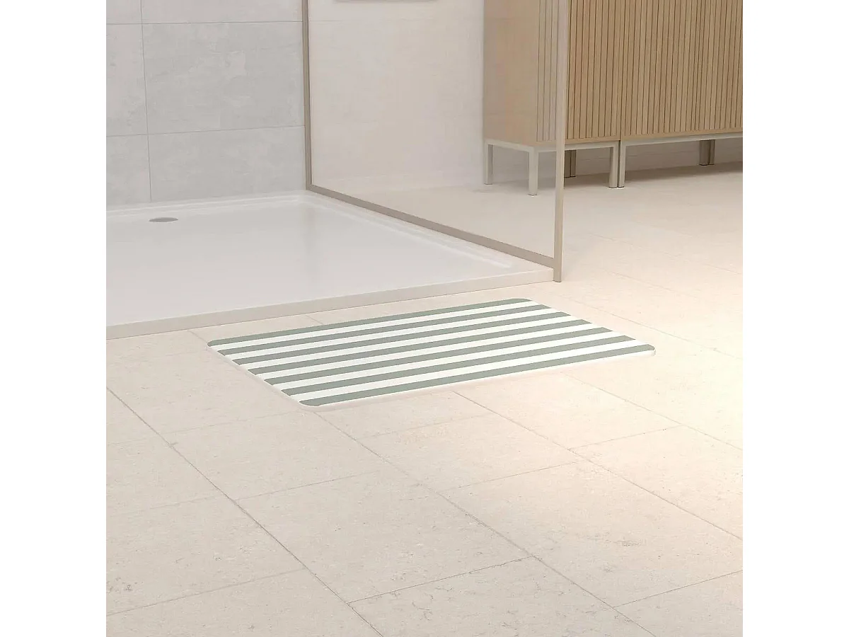Tapis de Bain en Diatomite "Strio" 39x60cm Vert Céladon