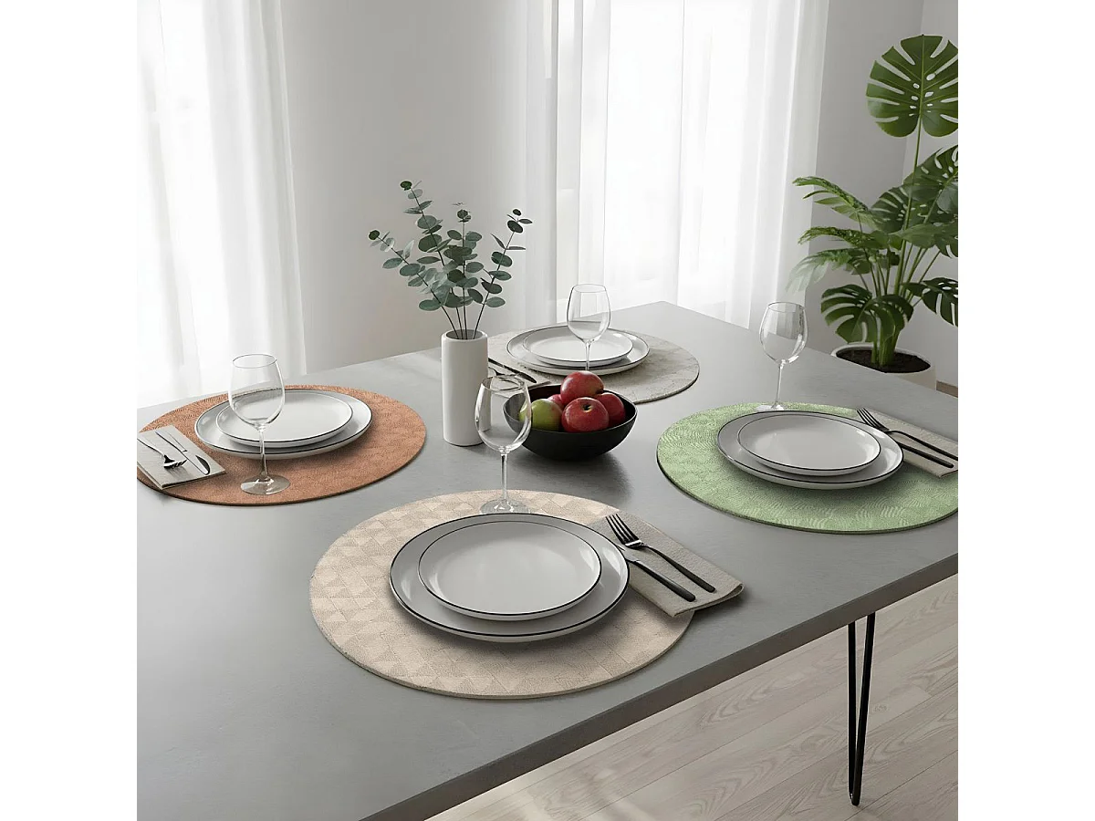 Set de Table Rond "Delta" 38cm Naturel