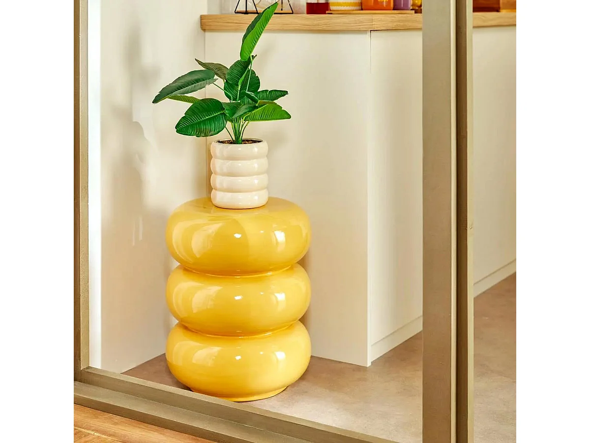 Table d'Appoint Design "Stoneto" 43cm Jaune