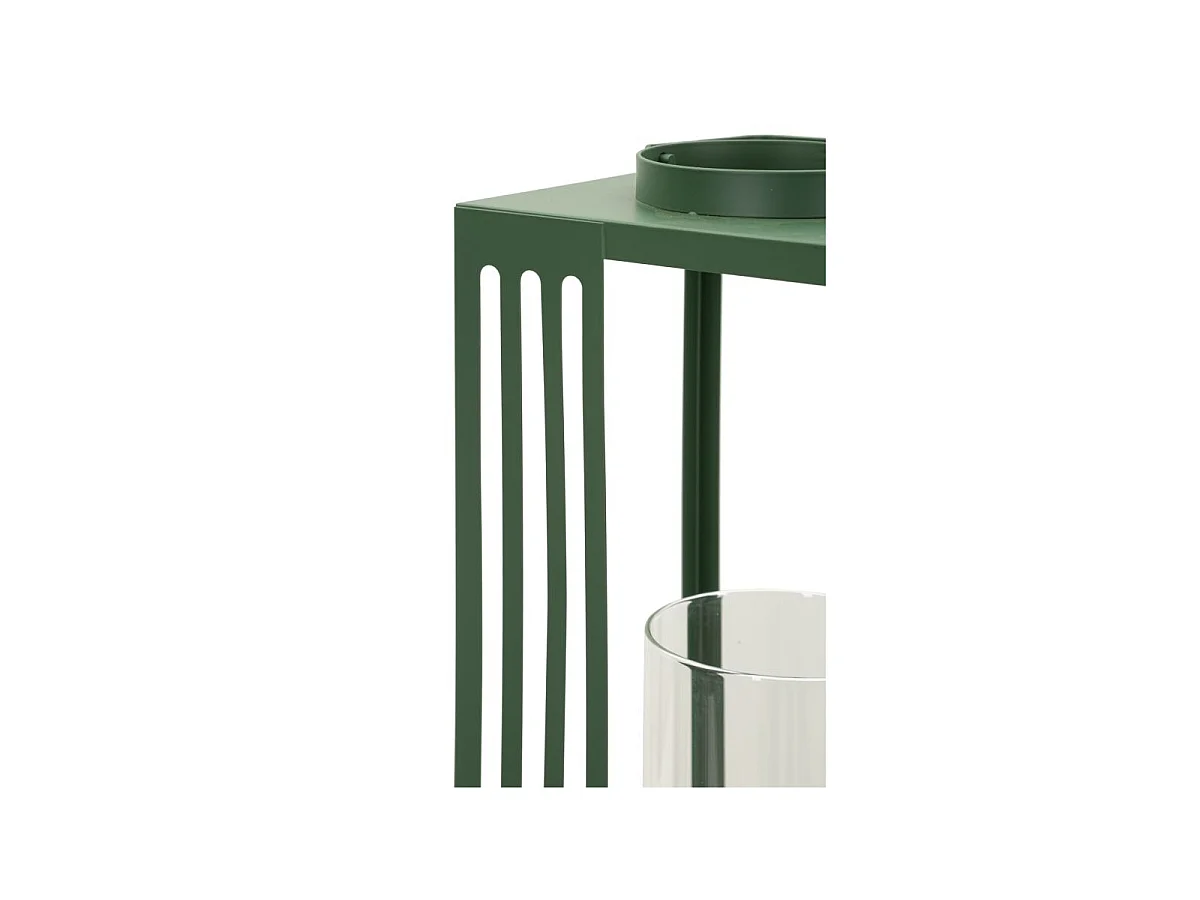 Lot de 2 Lanternes en Métal "Linee" 43cm Vert