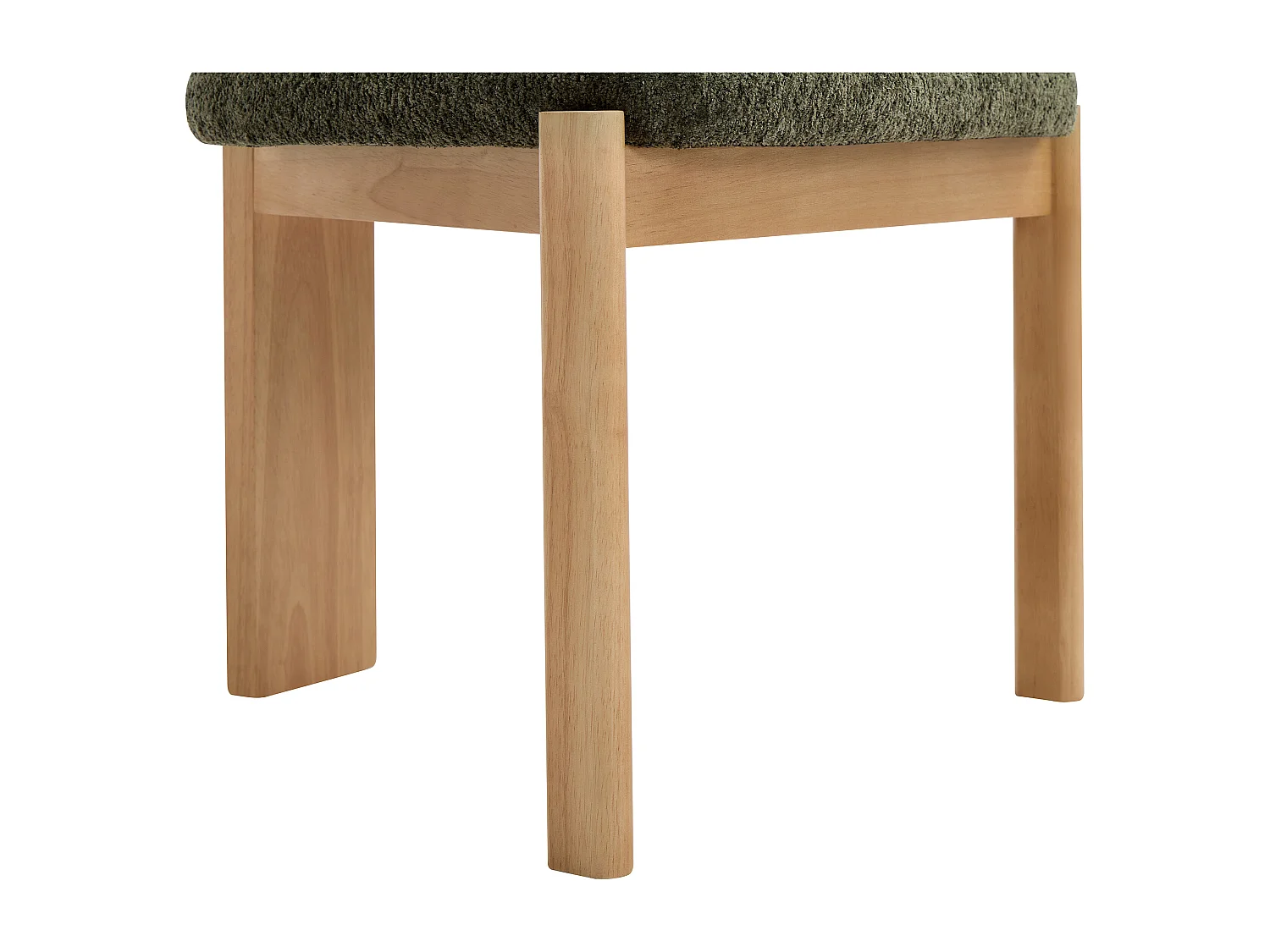 Lot de 6 chaises en tissu bouclette et bois d’hévéa - Kaki - WILANA