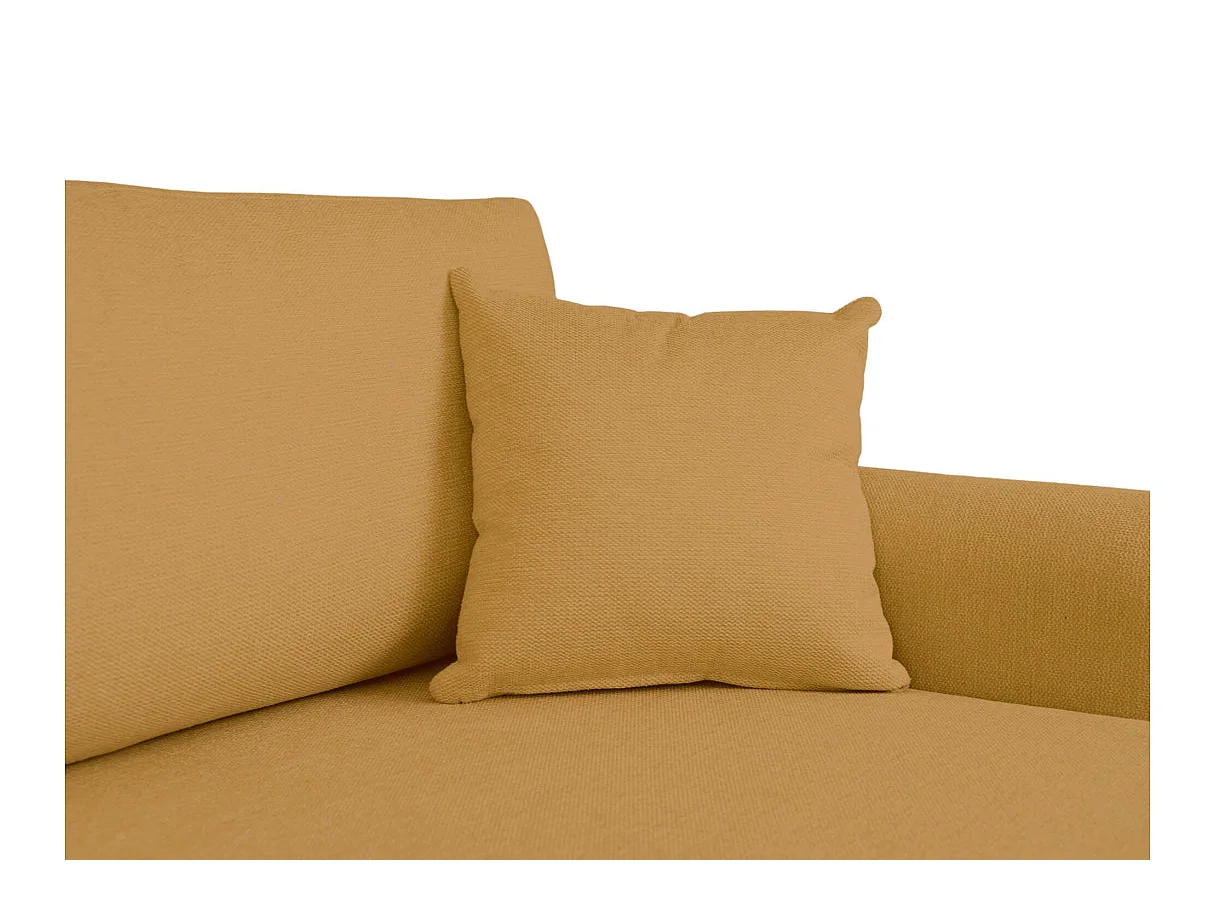 Canapé d'angle convertible 4 places avec coffre en tissu jaune VERA