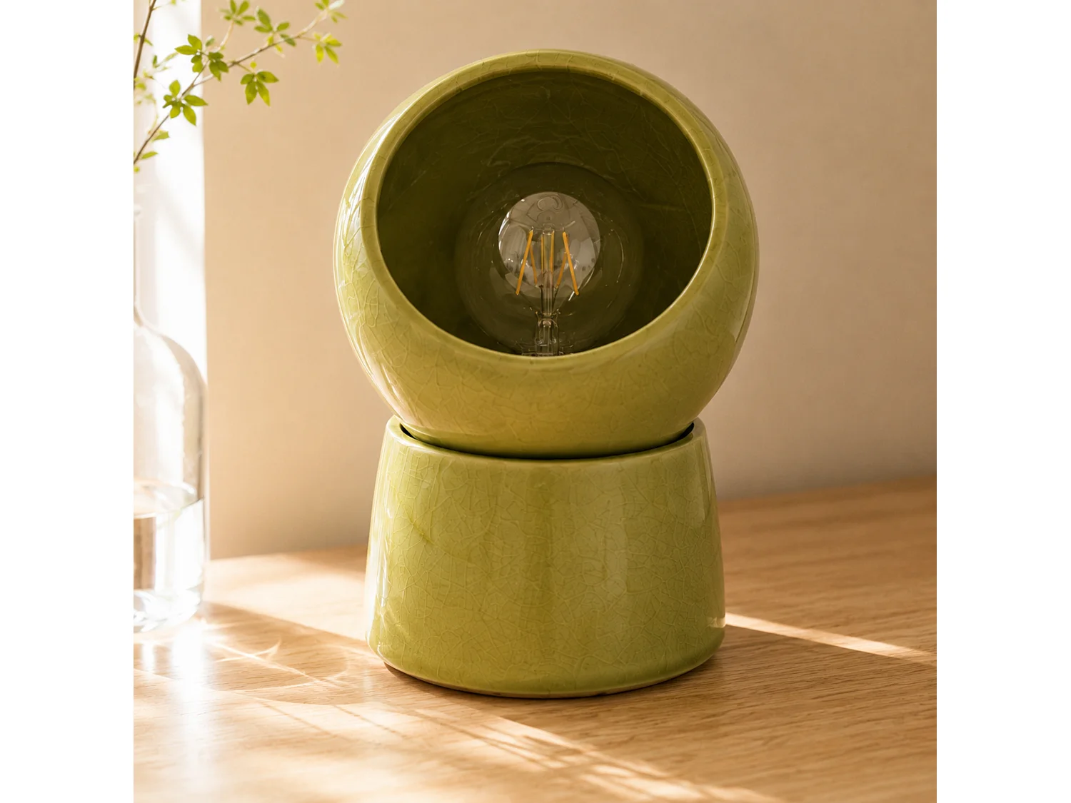 Lampe à poser en céramique verte - Halo
