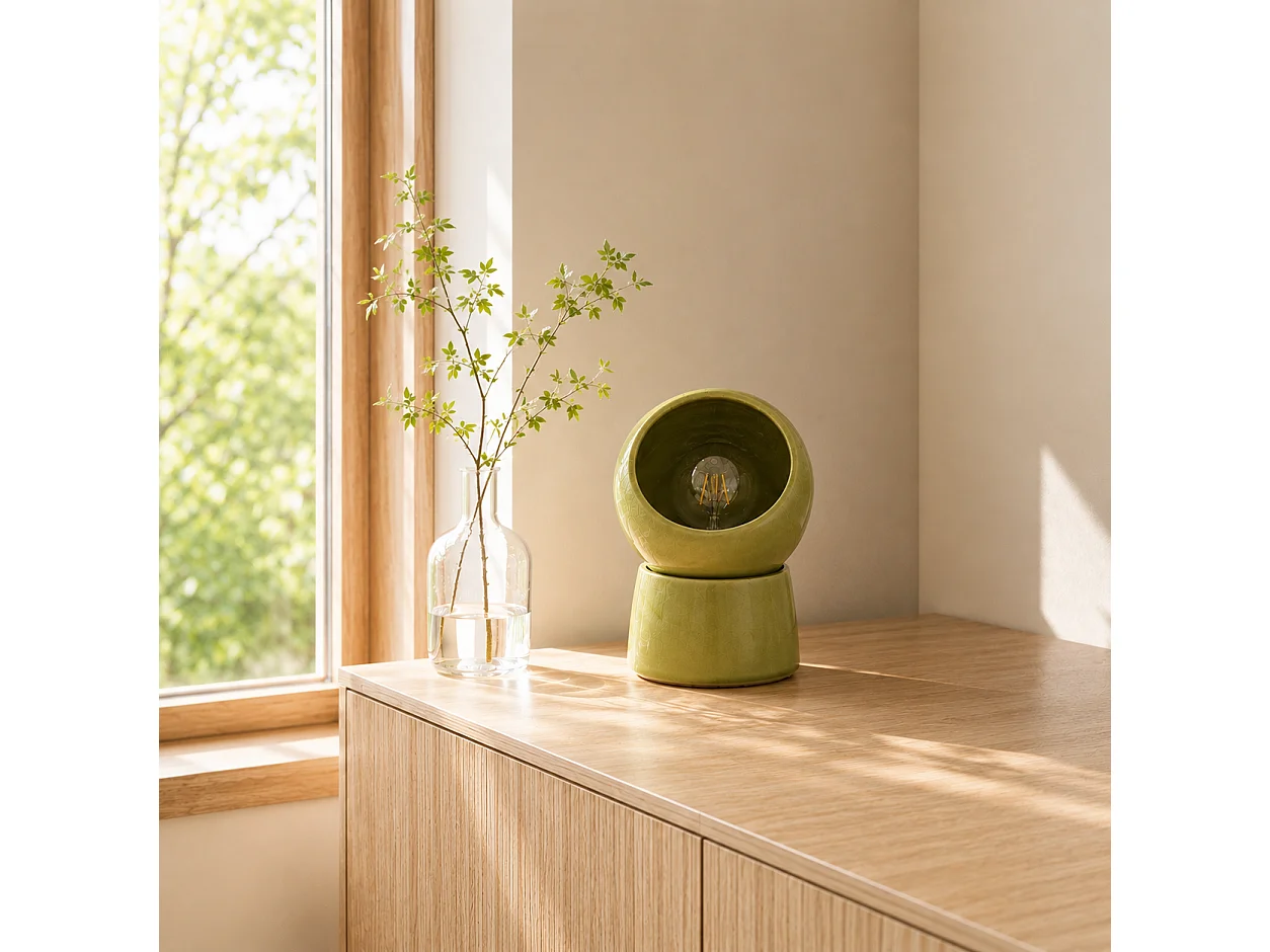 Lampe à poser en céramique verte - Halo