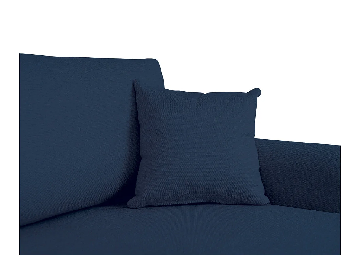 Canapé d'angle convertible 4 places avec coffre en tissu bleu VERA