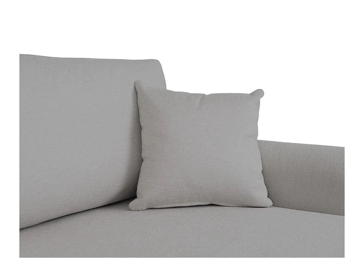 Canapé d'angle convertible 4 places avec coffre en tissu gris VERA