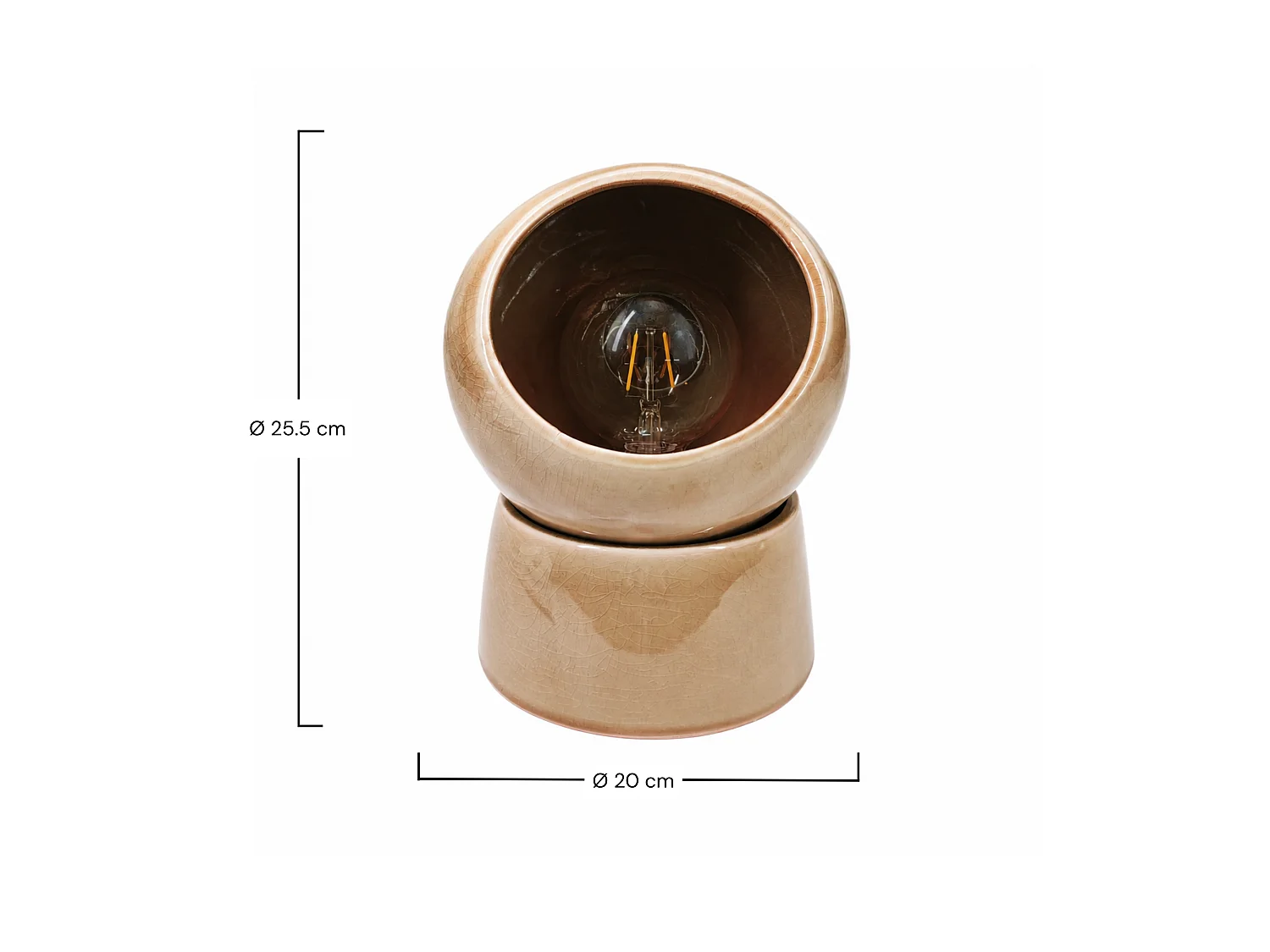 Lampe à poser en céramique beige - Halo