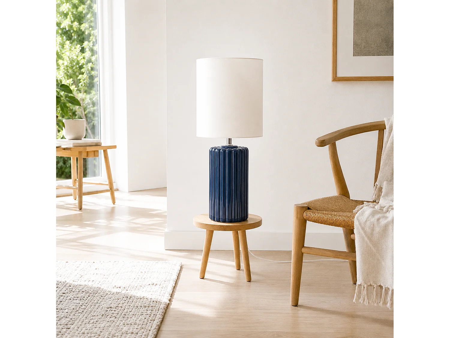 Lampe à poser en céramique bleue - Palladio