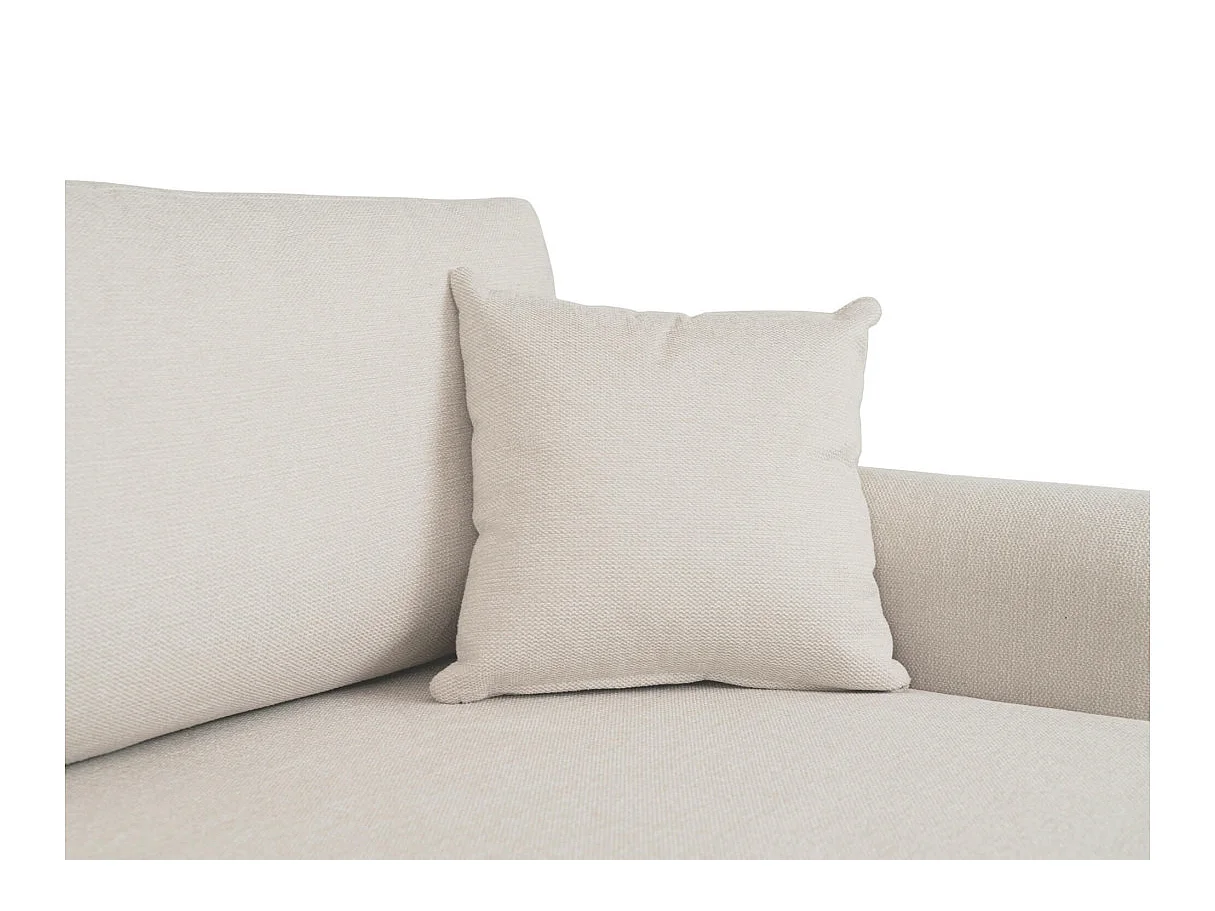 Canapé d'angle convertible 4 places avec coffre en tissu beige VERA