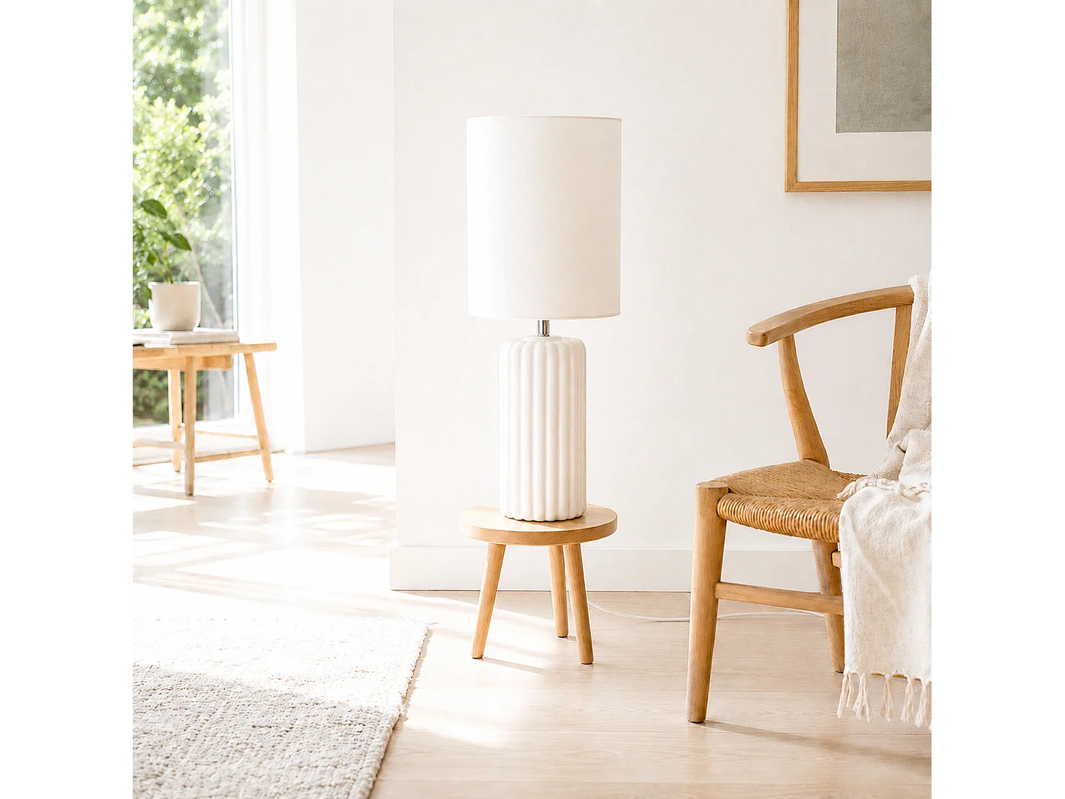 Lampe à poser en céramique blanche - Palladio
