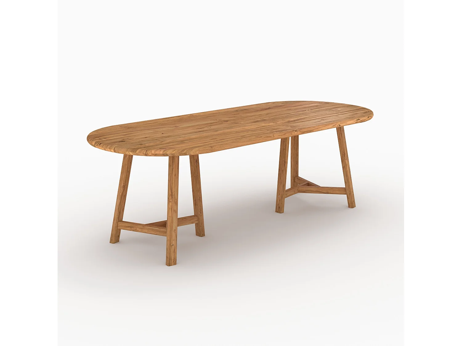 Tavolo e sedie da giardino in legno di teak riciclato, 8 persone - Bora