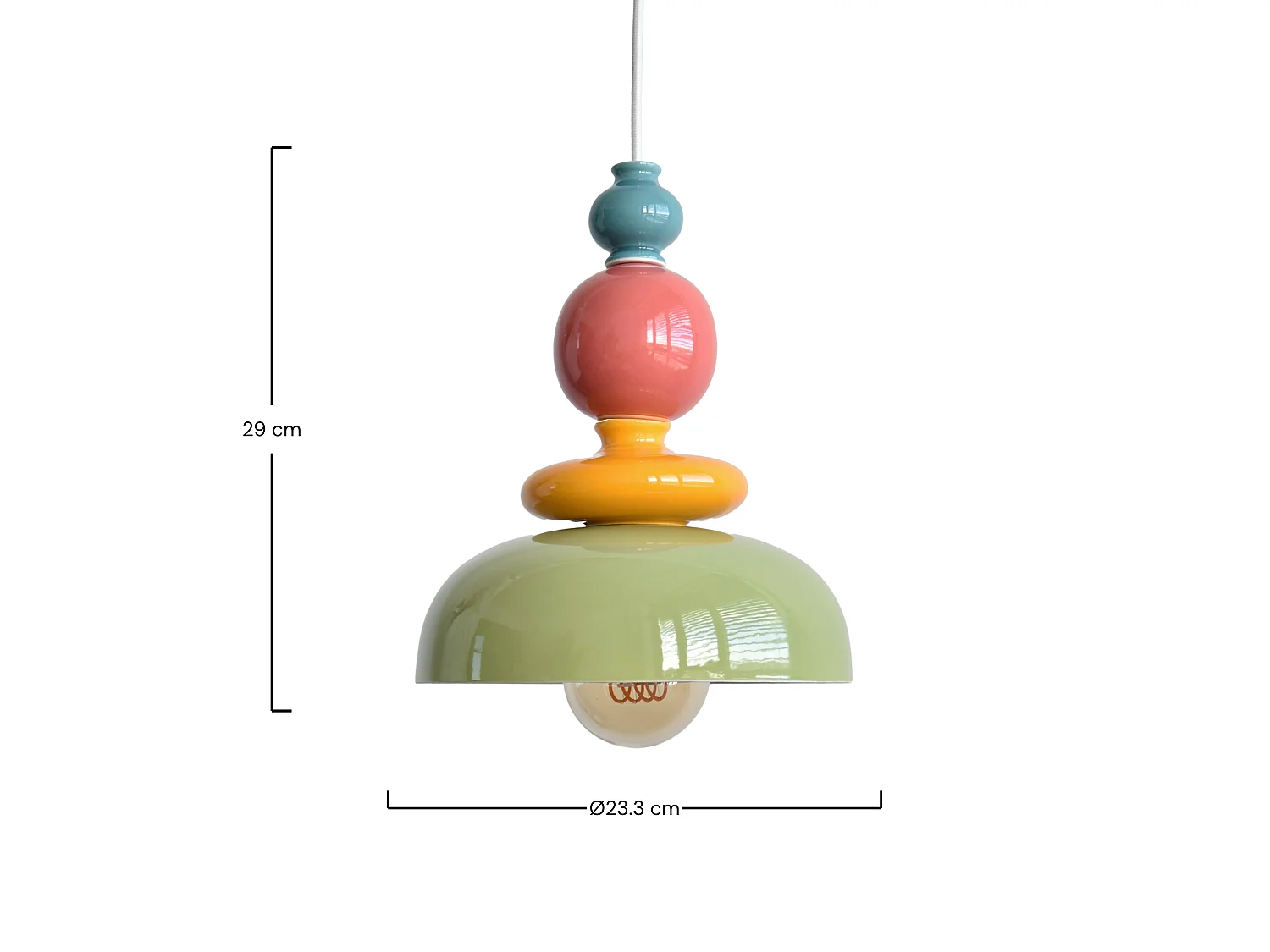 Sospensione in ceramica multicolore D23,3 cm - Pili