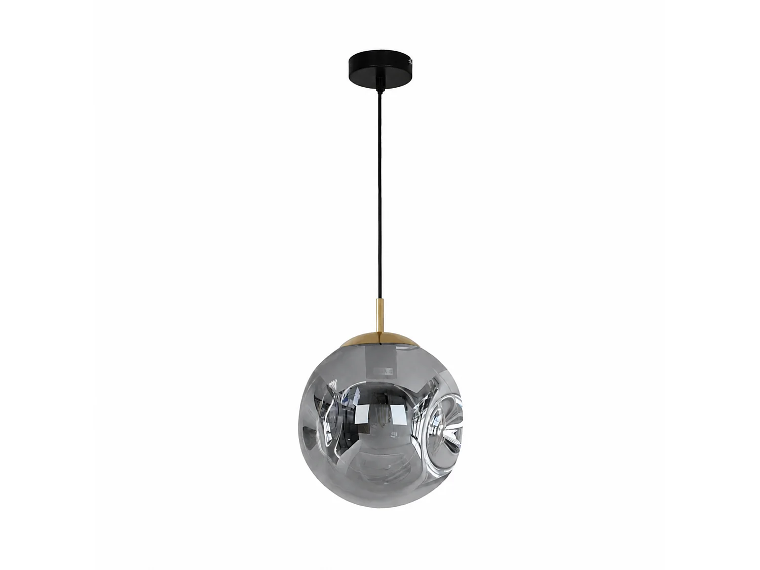 Suspension chrome en verre D25 cm - Brume