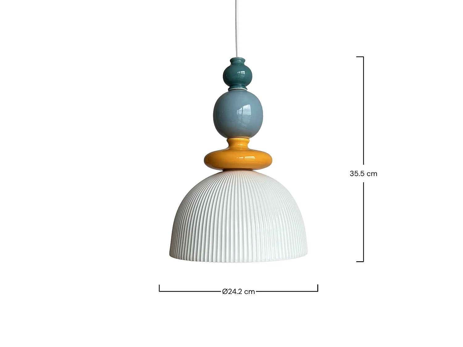 Sospensione in ceramica multicolore D24,2 cm - Pili