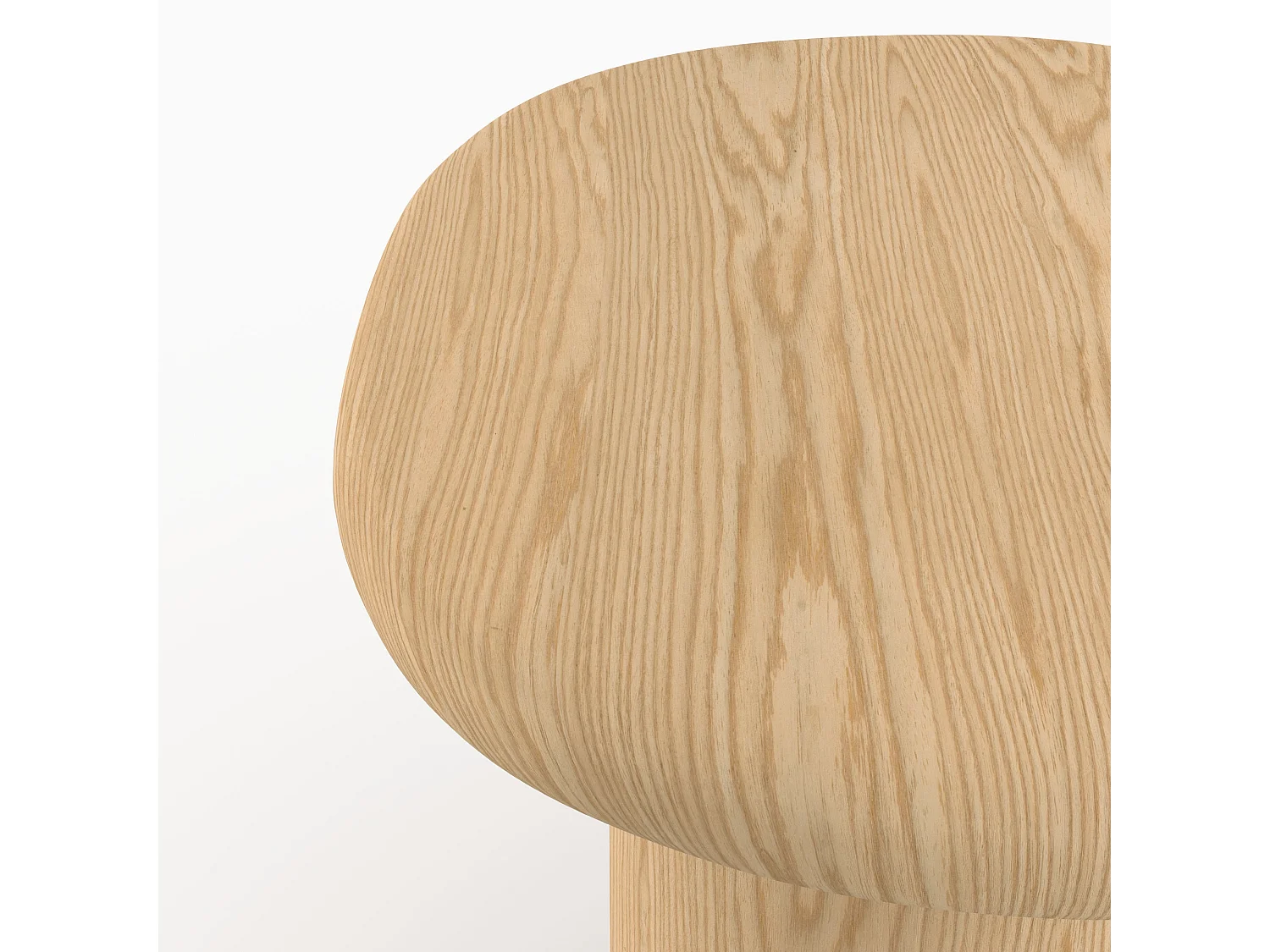 Tavolino in impiallacciatura di rovere bianco, D48,5 cm - Nubia