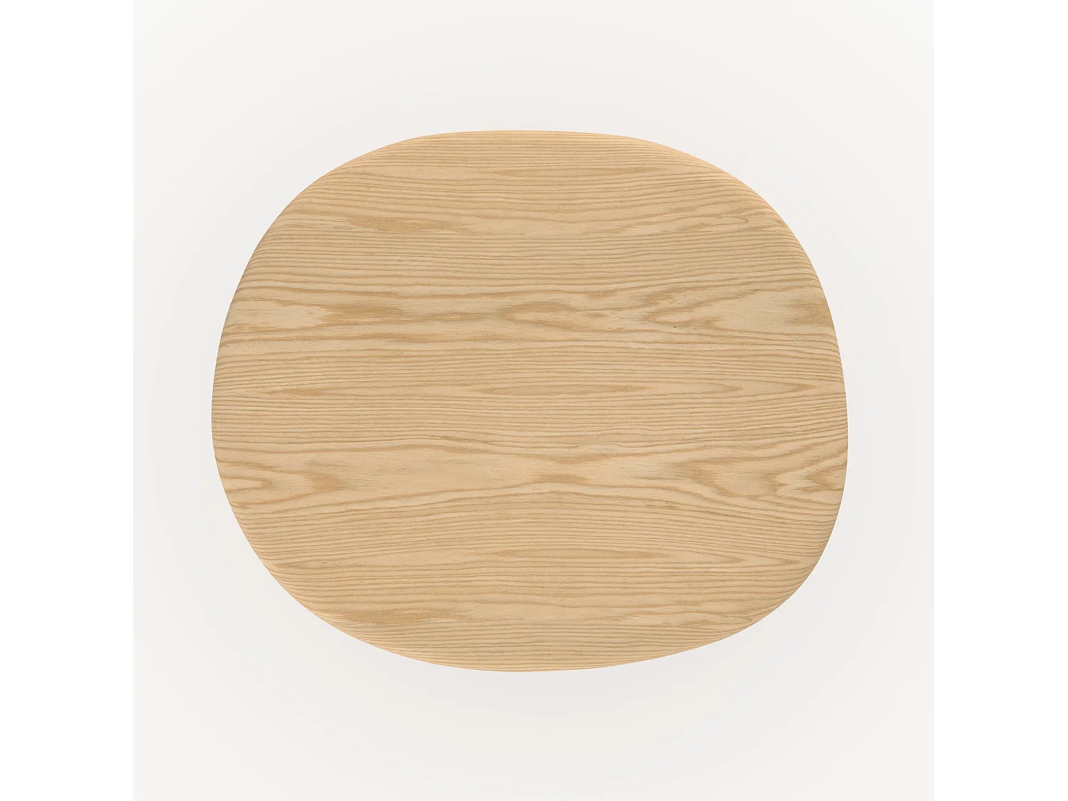 Tavolino in impiallacciatura di rovere bianco, D48,5 cm - Nubia