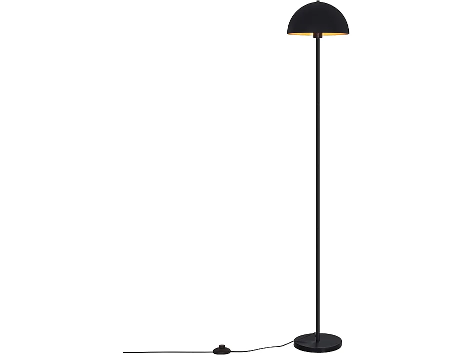 ZMH Lampadaire Moderne Noir et Doré E27 Abat-jour Tissu Ø30cm Max 40W 170cm Pour Salon Chambre Sans Ampoule