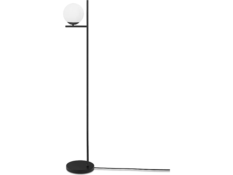 ZMH Lampadaire noir E27 1 flamme métal lampadaire industriel avec interrupteur à pied