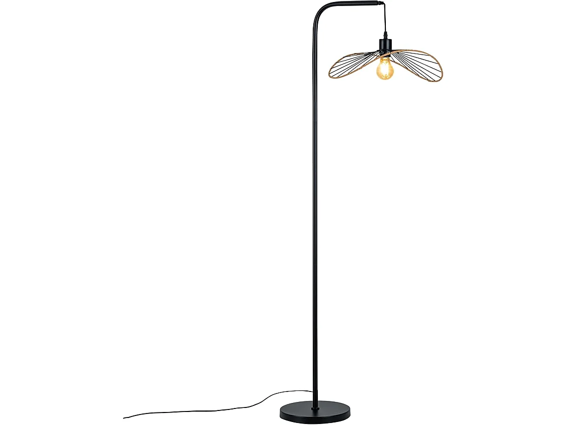 ZMH Lampadaire Vintage 1 Lumière Noir Métal Industriel E27 Interrupteur au Pied Pour Salon Chambre Bureau Sans Ampoule