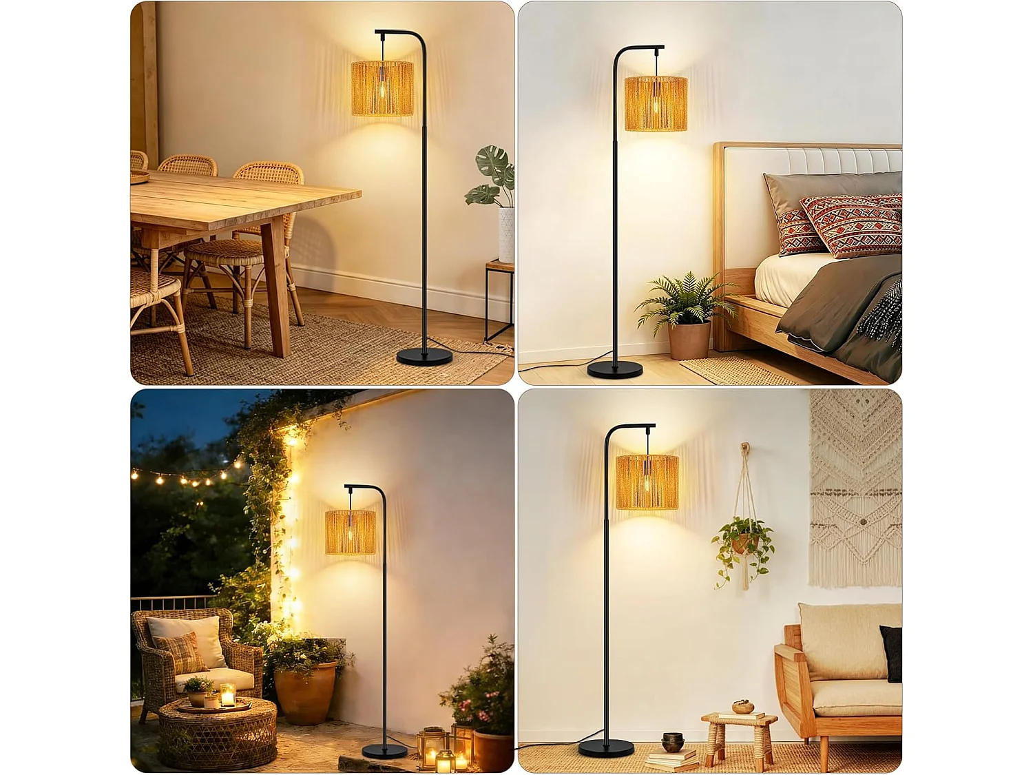 ZMH Lampadaire noir vintage E27 40W lampadaire salon avec interrupteur au pied 164cm pour la chambre la terrasse le bureau