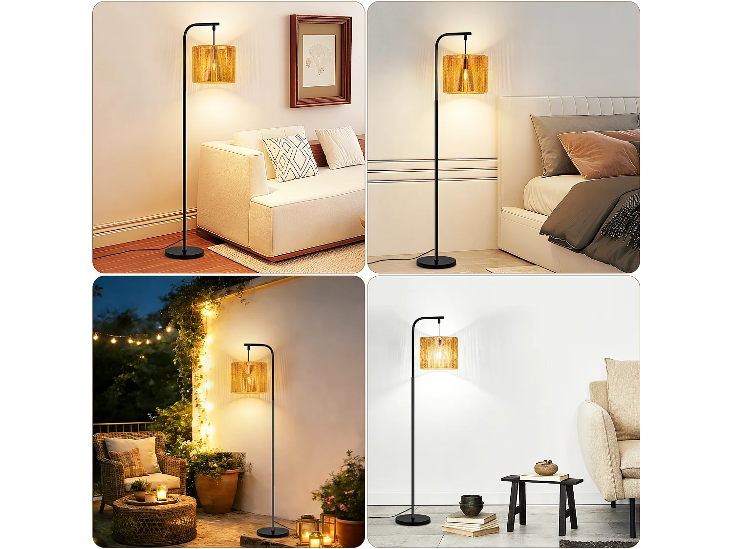 ZMH Lampadaire noir vintage E27 40W lampadaire salon avec interrupteur au pied 164cm pour la chambre la terrasse le bureau